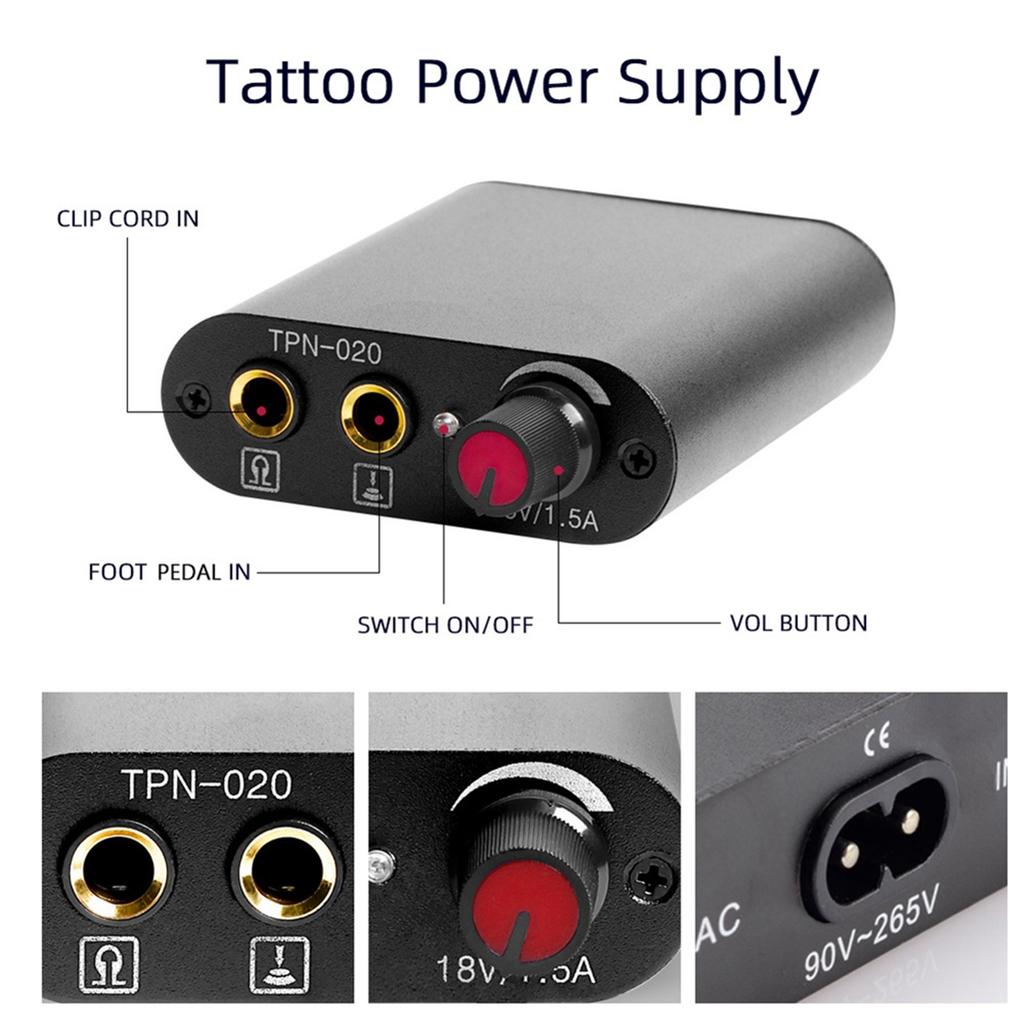 ABUB Rotary Tattoo Machine Equipment Professional Tattoo Power Kit for Beginners Tattoo with Foot Switch US-Plug