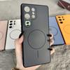 Wireless Magnetic Ring Charging Case For Samsung Galaxy S26 Ultra Case Matte Anti Fingerprint Silicone S26 S25 S24 Ultra Cover