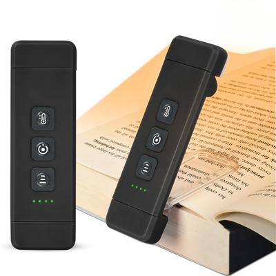Lampada da lettura con clip e segnalibro con timer, luce da lettura ricaricabile tramite USB, mini luce da lettura a LED, luce da comodino portatile, lampada da lettura