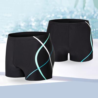 Badeshorts für Herren, elastischer Bund, weich, schnelltrocknend, atmungsaktiv, schmale Passform, bedruckt, farblich passend, mittlere Taille, Badeboxer, Surfen, Wassersport, Schwimmen