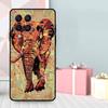 Elefant Blumig Tribal Hülle Für Samsung Galaxy M35 M56 M12 M06 M32 M52 M55 M15 M11 M13 M14 M16 M36 M31 M53 M34 M54