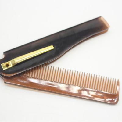 Foldable Pocket Beard Comb With Clip Portable Mustache Grooming Brush Men Facial Hair Styling Tool Travel Beauty Accessory