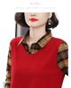 Women's Versatile Plaid Spliced Long-Sleeve T-Shirt