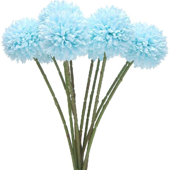 White Artificial Dahlia Flowers, Silk Plastic Fake Hydrangea Flowers Bunch Bridal Wedding Bouquet for Home Garden Party Wedding Decoration 10 Pcs