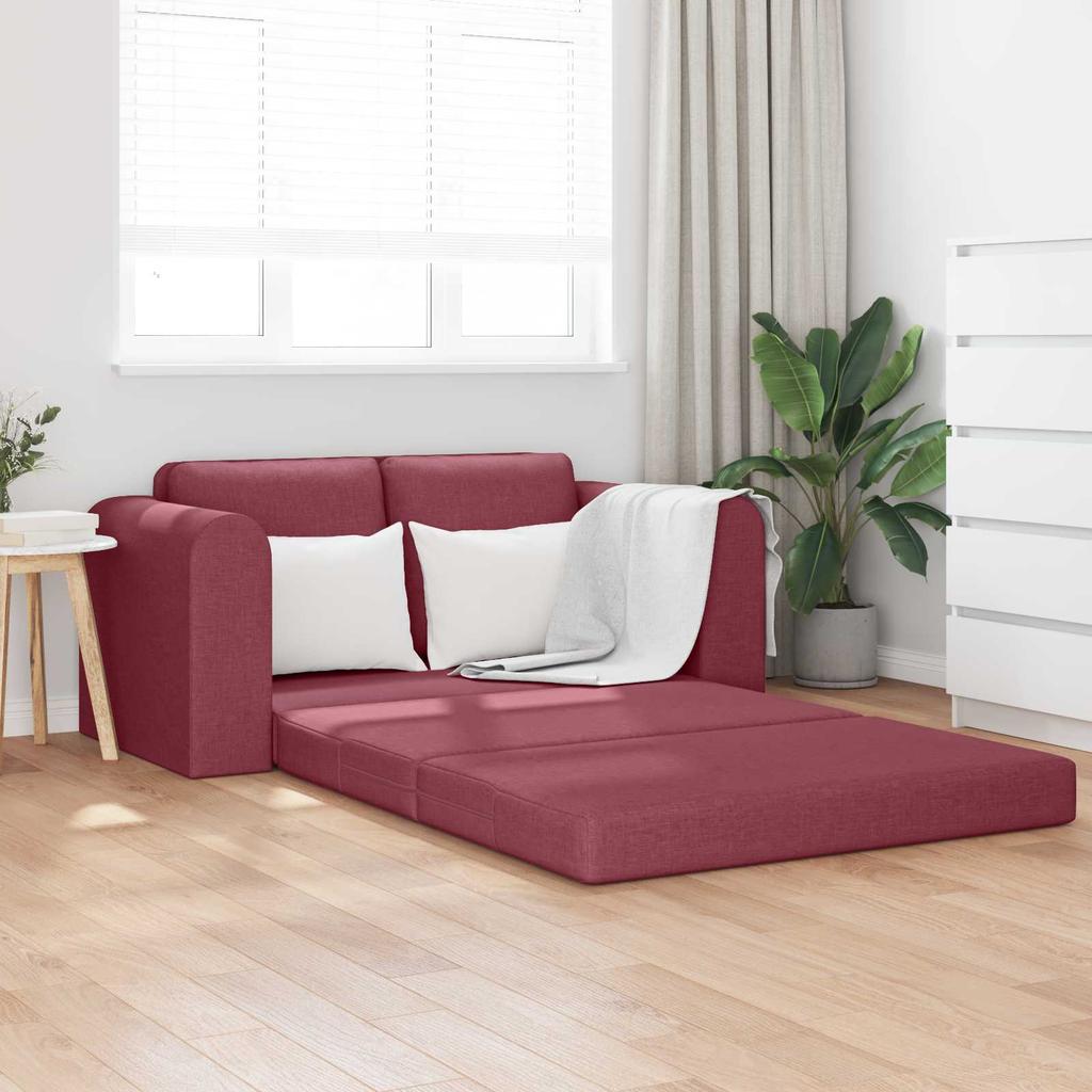 Sleeper Sofa 60 cm Wine Red Fabric