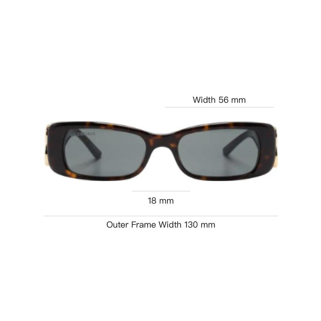 Balenciaga Square Sunglasses With Mirror Legs Women Sunglasses Brown BAL78GCGWHT