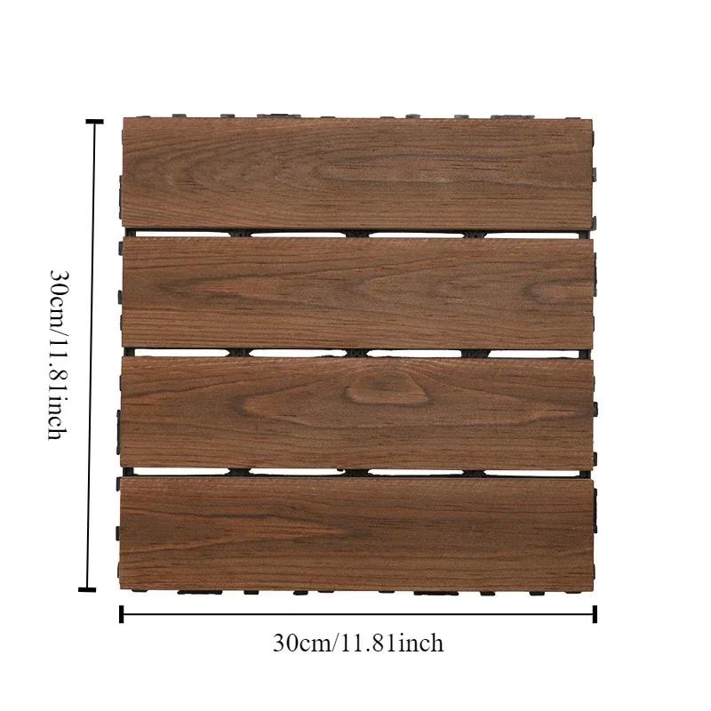 27pcs Splicing Solid Wood Flooring and DIY Interconnected Floor Tiles Are Suitable for Outdoor Gardens Terraces Swimming Pools