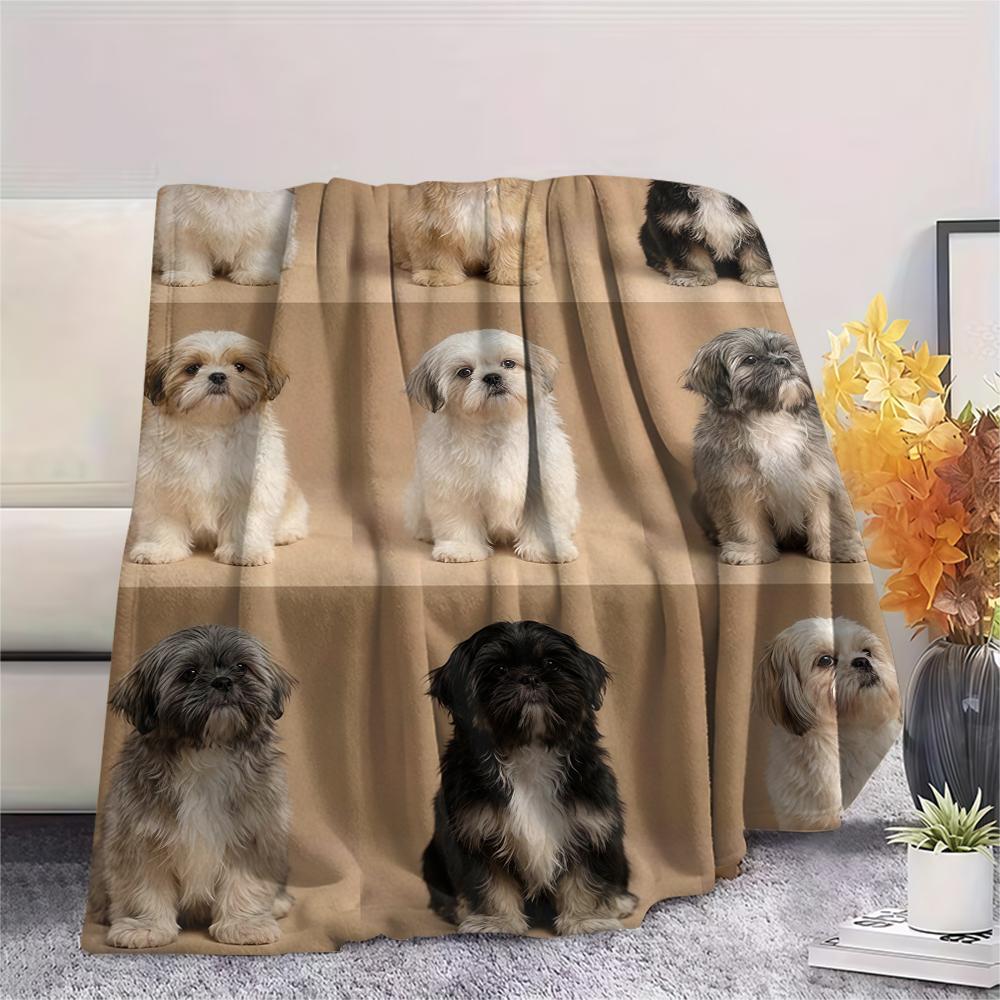 Cute puppy and kitten ID photoPrint Flannel Blanket,High quality Comfortable for All Seasons,Home Decor,Warmth and Comfort,Perfect for Christmas Gifts