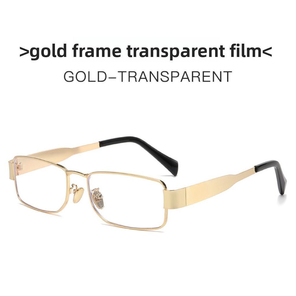 Mens Vintage Narrow Square Metal Sunglasses With Uv380 Protection For Casual Outings And Fashion Style
