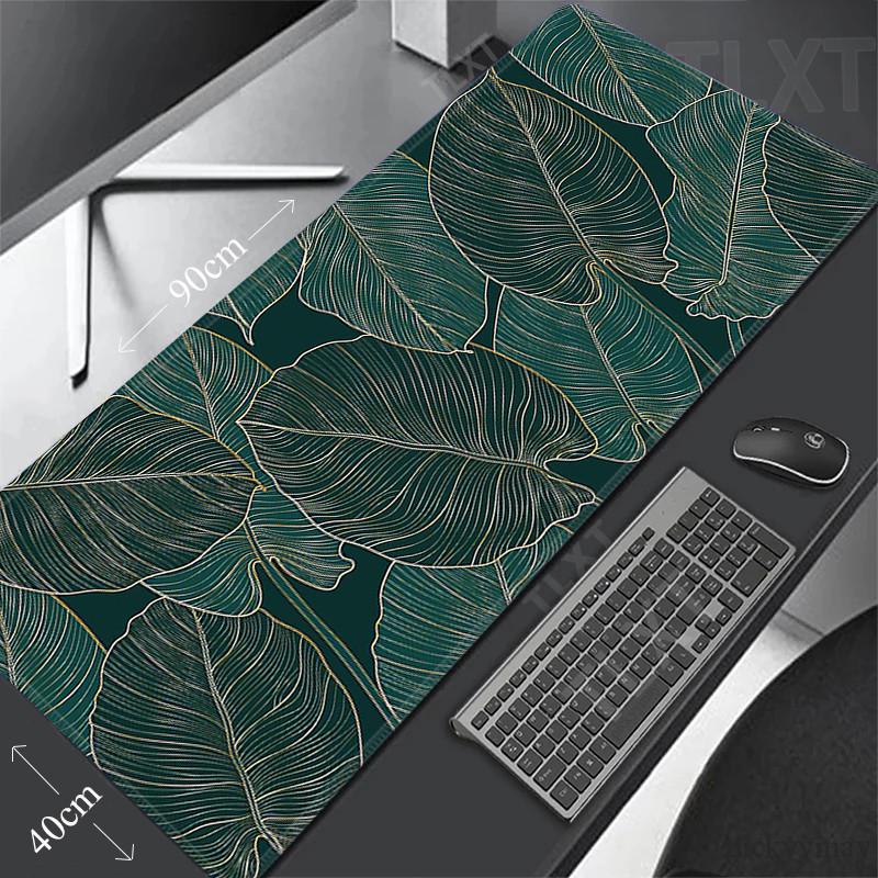 Tropical Plants Large Mouse Pad Green Leaves Gaming Mousepad Big Keyboard Rug Mouse Mats Rubber Desk Mat XXL Mousepads