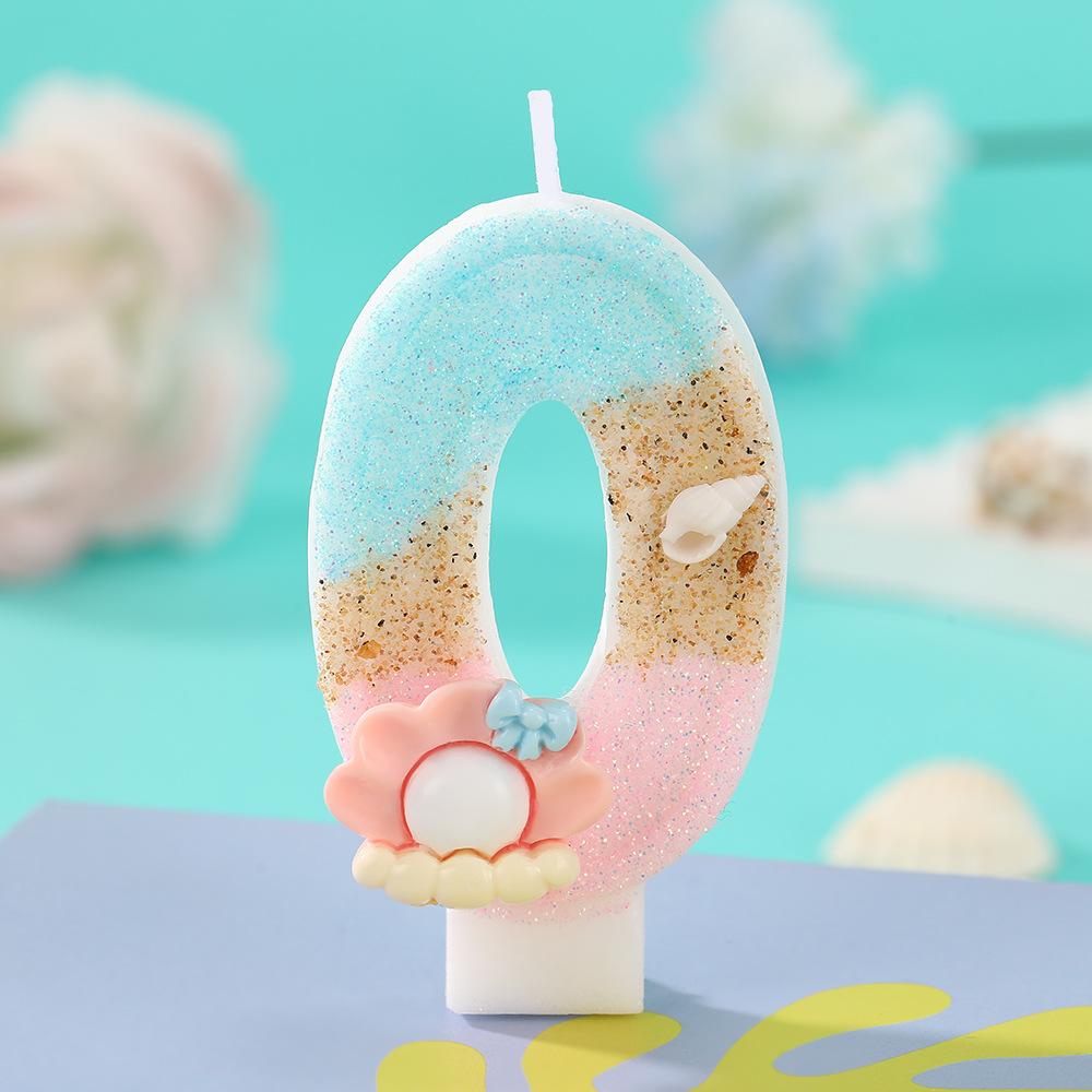 Original Birthday Candle for Girl Pink Pearl Seashell Birthday Candles Ocean Theme Decoration for Cake Party