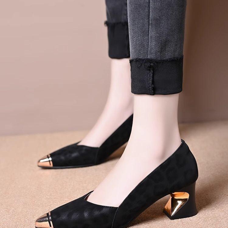 Shallow Soft-soled Single Shoes Women's 2025 Spring Korean Version of Iron-headed Comfortable Shoes Versatile Temperament Xiaoxiangfeng Women's Si