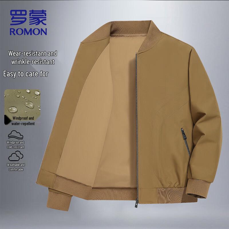 ROMON Men s Business Casual Baseball Collar Jacket 4XL