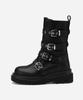 Salt And Chocolate Round Toe Buckle Biker Boots 412446002 (5.5Cm/1Color)