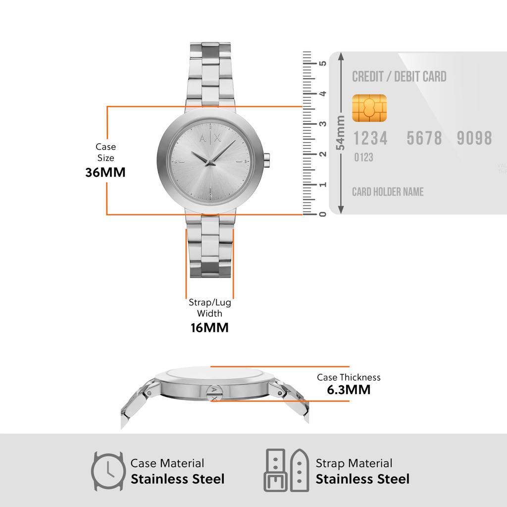 Ceas Armani NA AX5170 Argintiu [AX Exchange] pentru femei