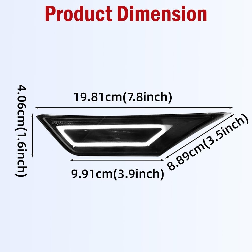 2PCS LED Side Marker Lights, Front Bumper Sidemarker Lamp,Full LED Side Marker Light Compatible with Honda Civic 10th 2016-2021(White Light)