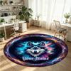 Wild Animals (144) Theme Round Crystal Velvet Rug Custom Name Text Personalized Floor Mat Home Decor Non Slip Crystal Carpet