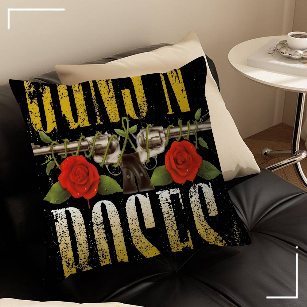 Rock Music Band G-Guns N Roses Decorative Room Aesthetics Pillow Case Home Decor Bedroom Sofa Bed Couch Pillow Cover 45X45