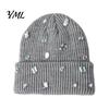 Täglicher Ausflug Warme Accessoires Bling Strass Strickmütze, Street Punk Strick Winter Stilvoll Kälteschutz Kopfbedeckung Beanie für Damen Herbst