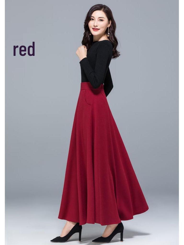 Plus Size A-Line Flowing Skirt – New Spring/Autumn Style for a Professional, Slimming Look
