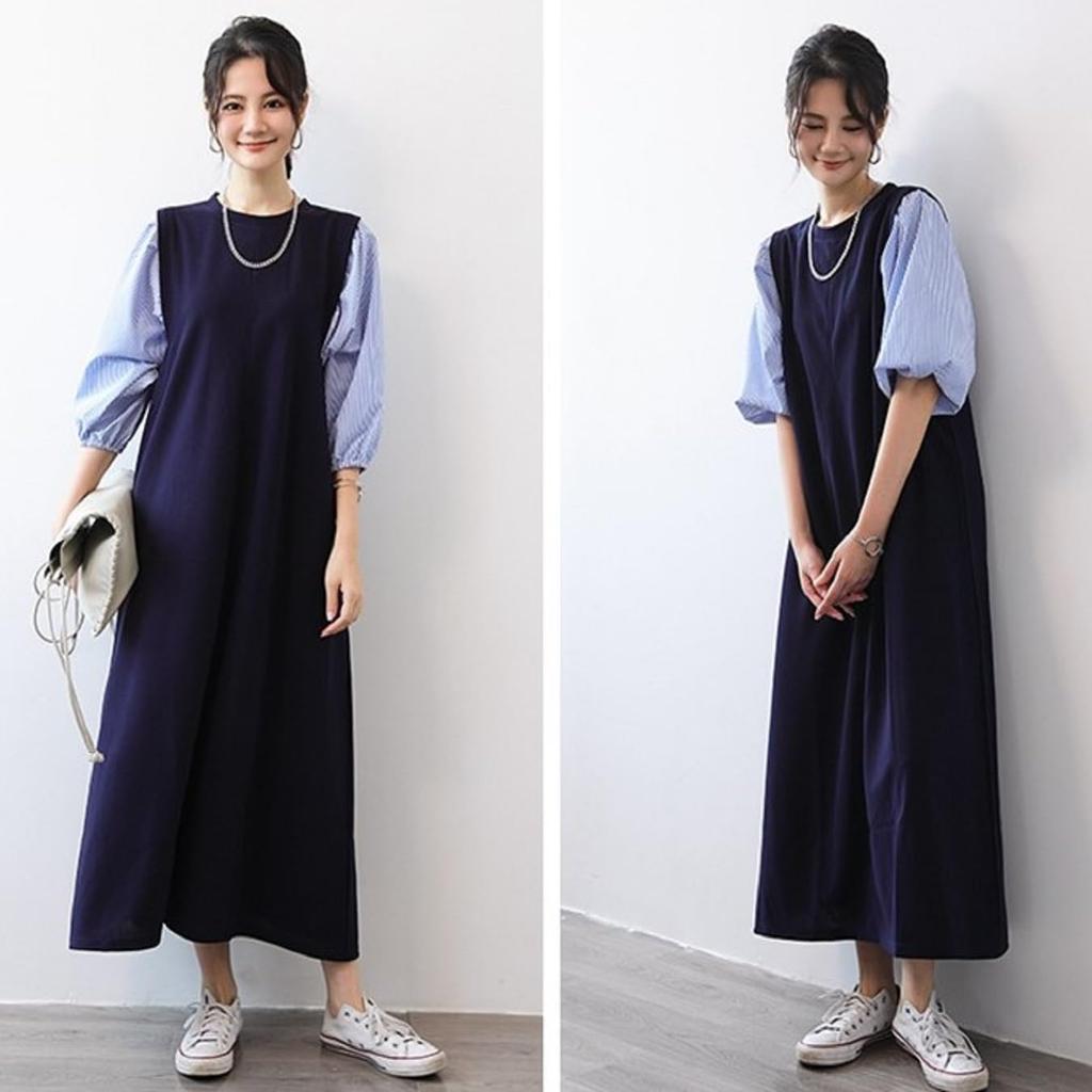 NEKORA Lang Kurz Puff Maxi Sommer Schweißfleck UV Plus Sommerkleid für Frauen in ihren 50ern Schwarzes Kleid, Ärmel, Ärmel, A-Linie, Länge,