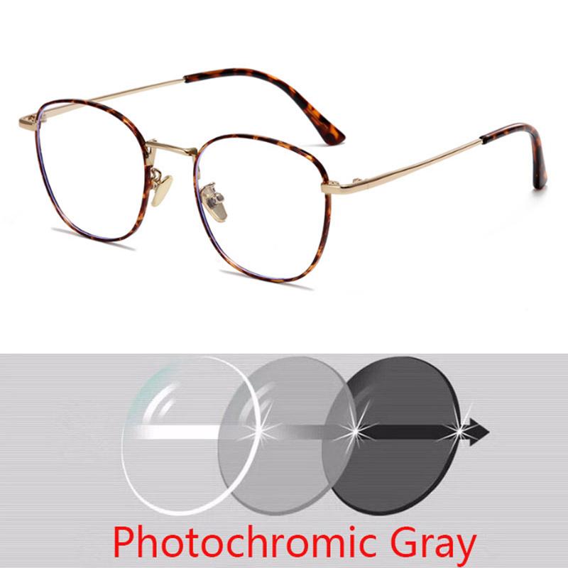 -1 -1.5 -2 -2.5 -3 -3.5 To -6.0 anti Blue Light Myopia Glasses Women Men Retro Metal Big Frame Square Students Myopia Glasses