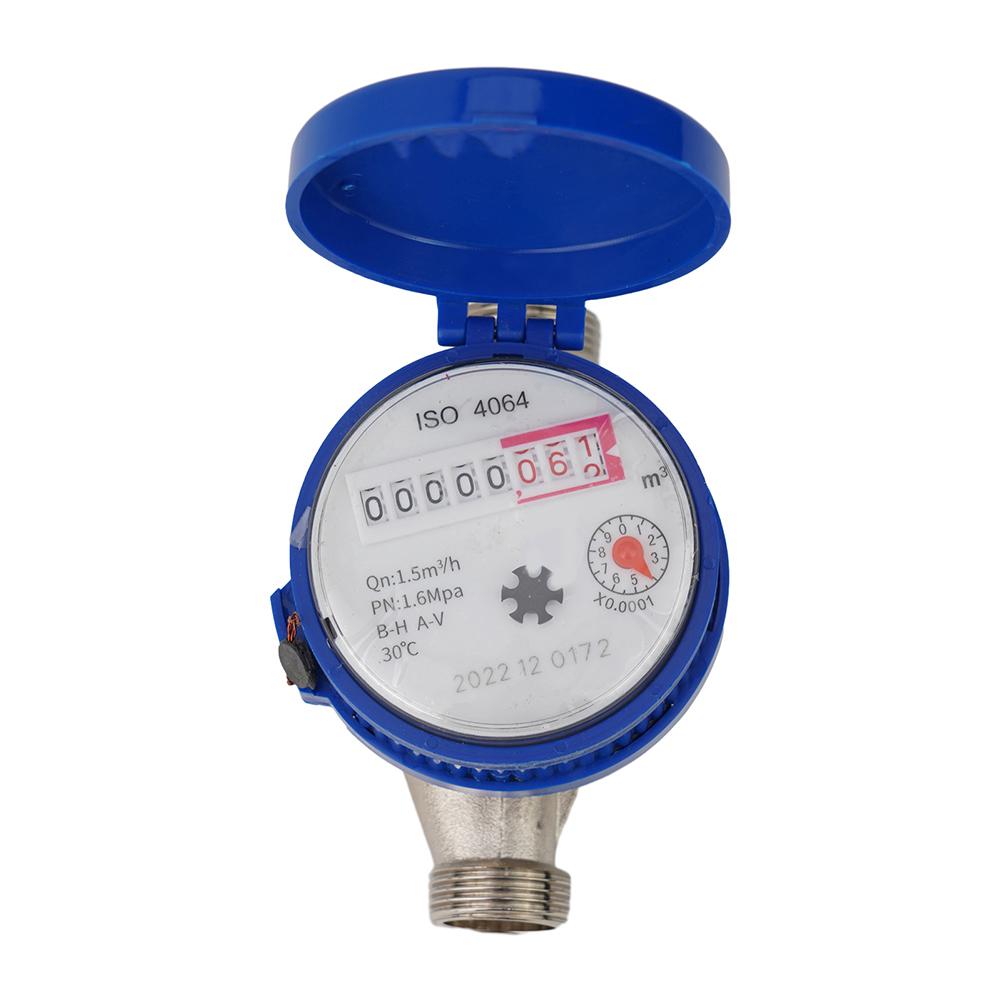 1Pcs Smart Digital Water Meter Household Mechanical Rotor Pointer Cold Water Meter 360° Adjustable Rotation Counter