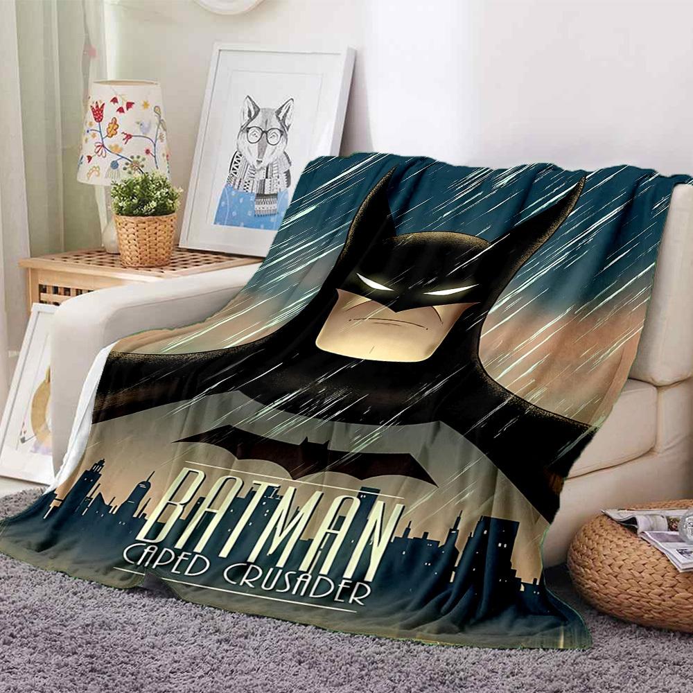 1pc Batman Caped Crusader Flannel Throw Blanket - HD Printed Lightweight Soft Warm All-Season Blanket for Sofa, Bed, Travel, Camping 069 130cmx150cm