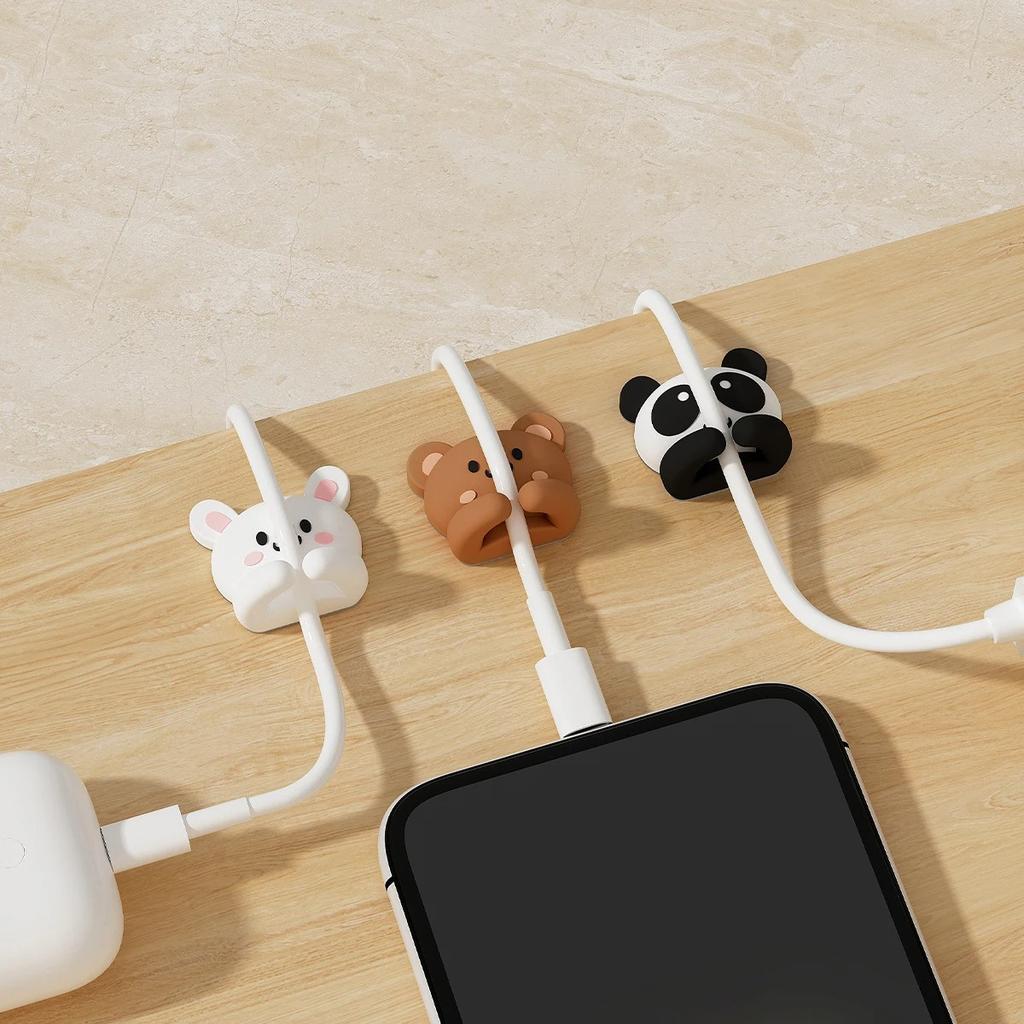 1/3PCS Desktop Cable Organizer Holder Winder Clips Desk Self-Adhesive Mobile Phone Data Cable Management Wire Cord Holder