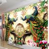 Chinese Style Classic Peacock Green Branches 3D Nature Wallpaper Living Room Backdrop Wall Home Decor Non-Woven Mural Wall Paper