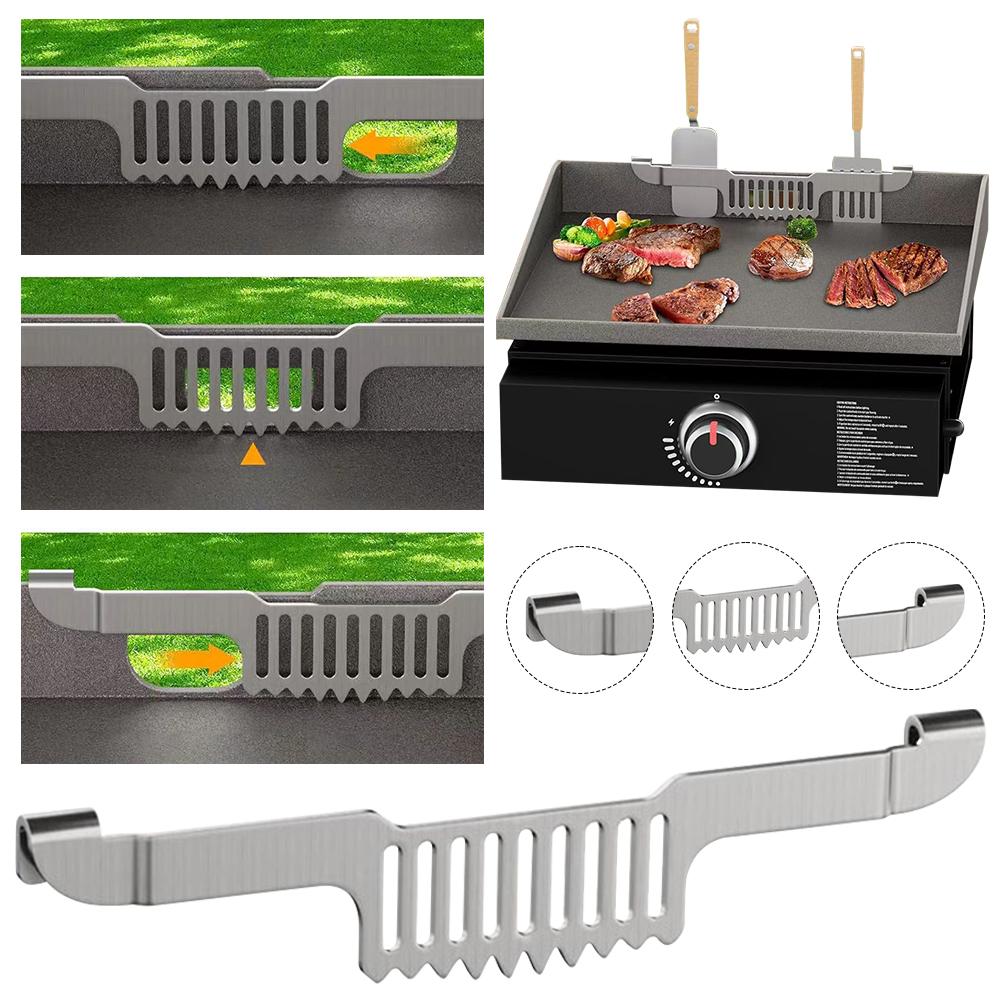 

Magnetic Barbecue Tool Hold Rack Stainless Steel Barbecue Tool Holder Adjustable Picnic Spatula Rack for Outdoor Camping Picnic