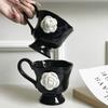 350Ml High-End Camellia Mug Exquisite Niche Design Ceramic Mug Afternoon Tea Camellia Ceramic Cup Mug Coffee Cup