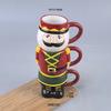 Ceramic Creative Combination Triple Stack King Husband Clown Christmas Atmosphere Couple Coffee Cup Mug Ceramic Cup