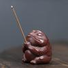 Purple Clay Mini Gold Toad Pixiu Tea Pet Incense Holder Nurturable Zen Home Decor Fortune Symbol Tea Accessory Gift