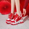 Fashion 7cm New Women High Top Sneakers Height Increasing Platform Casual Dad Shoes Spring Thick Sole Breathable Mesh Sport Shoes Woman