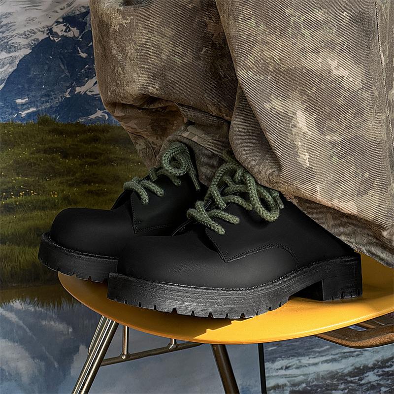 

Обувь Martin, мужская, нишевая, дизайн, с большой головой, дерби, грубая, повседневная, для поездок на работу, кожаная обувь высокого качества 33109-J 38 чёрный