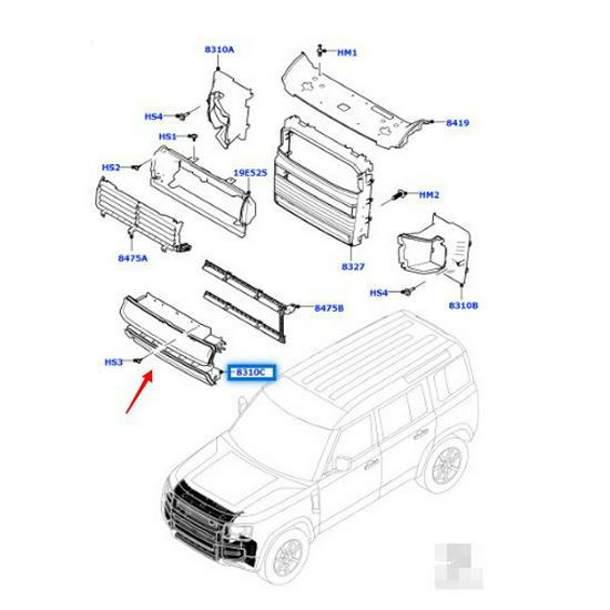 Radiator Lower Deflector for Land Rover New Defender 2020 (LR130024)