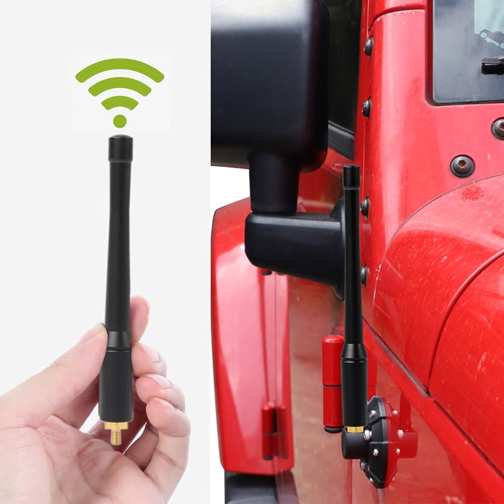 6 Inch Short Antenna Aerial Base Set For Jeep Wrangler JK JKU JL JLU JT Rubicon Sahara 2007-2025 Bracket Car Parts Accessories
