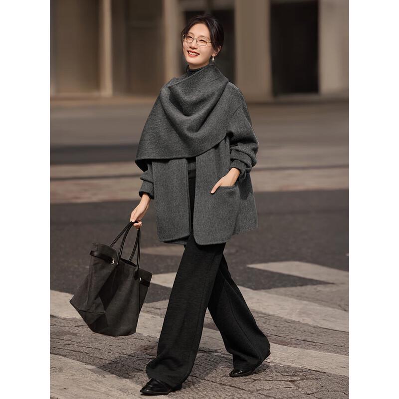 XWI Women's 100% Merino Wool Double-Faced Coat