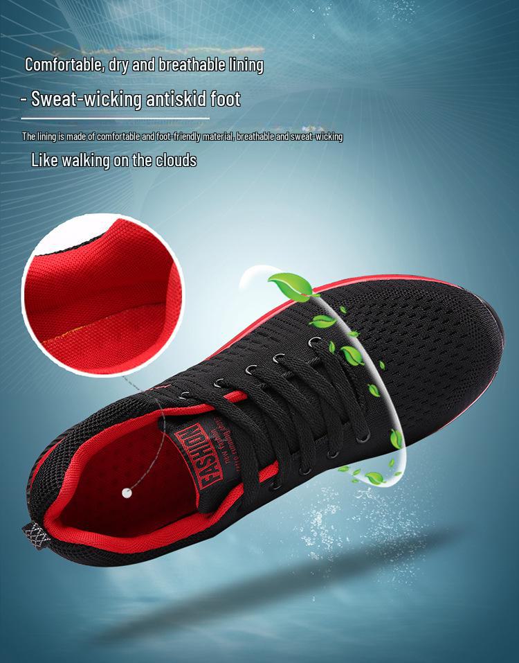 Men's Lightweight Korean-Style Mesh Running Shoes, Casual Trendy Design