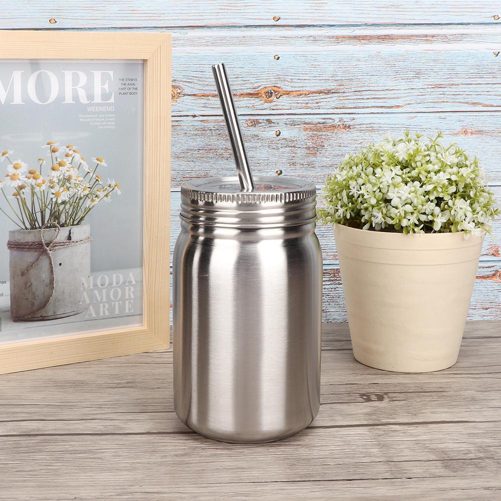 

Household 700ml Stainless Steel Cup Outdoor Water Bottle Thermal Mug with Lid Straw