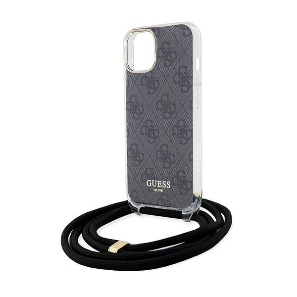 Guess Guhcp15Shc4Sek Iphone 15 / 14 / 13 6.1 Czarny/Black Hardcase Crossbody Cord 4G Print
