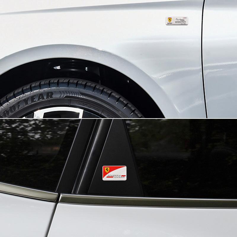 Aluminum Car Sticker Logo Pattern Decal Cover Badge Supplies Replacement Car Styling Decal for Ferrari Teams SJ Scuderia Ferrari