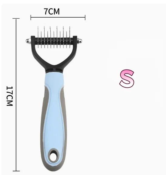 

Professional Pet Deshedding Brush Dog Hair Remover Cat Dematting Comb Double Sided Rake for Grooming