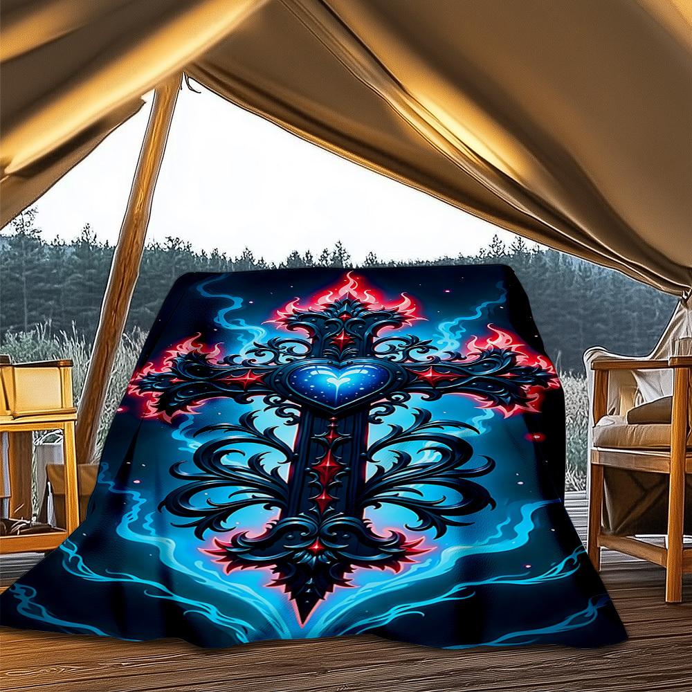 1pc Owl Print Throw Blanket Polyester Fiber, Lightweight Flannel, Soft & Warm, All Season Use for Outdoor, Camping