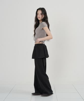 Ouas [Thin Mini Terry] Skirt Sweatpants Black