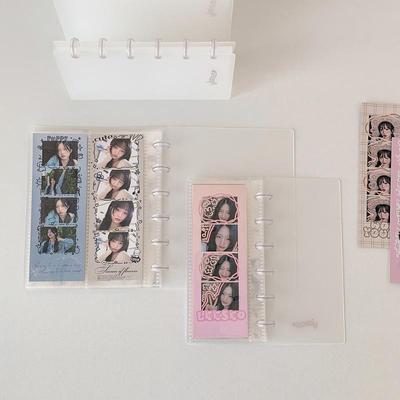 Ins Simple Frosted Album Korean  Kpop Idol Photo Storage Card Holder Cute Girly 1/4 Cut Card Holder Mini Binder