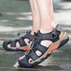 Summer Men's Outdoor  Leather Large Size Toe Sandals Summer Casual Men's Fashion Outdoor Non-Slip Beach Sandals