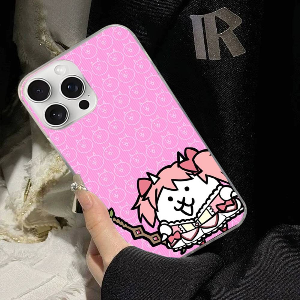 B-Battle Cats Anime Game For IPhone 17 16 15 14 Plus 13 12 11 Pro Max Phone Cover Back Satin Colorful Surface