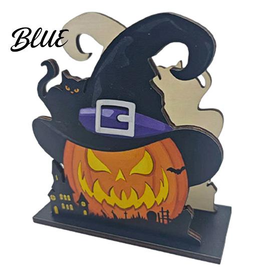 Halloween Napkin Holder Wooden Holder Ghost Pumpkin Decorative Tabletop Tissue Dispenser Desktop Paper Storage Organizer for Holiday Dinner